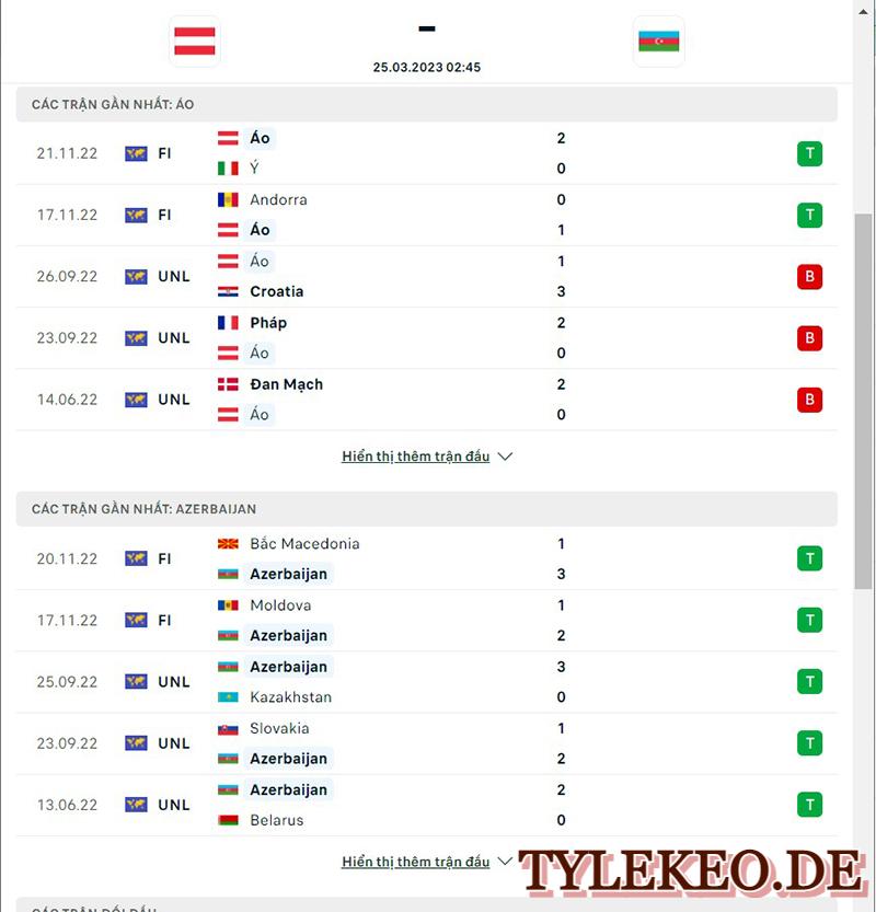 Áo vs Azerbaijan