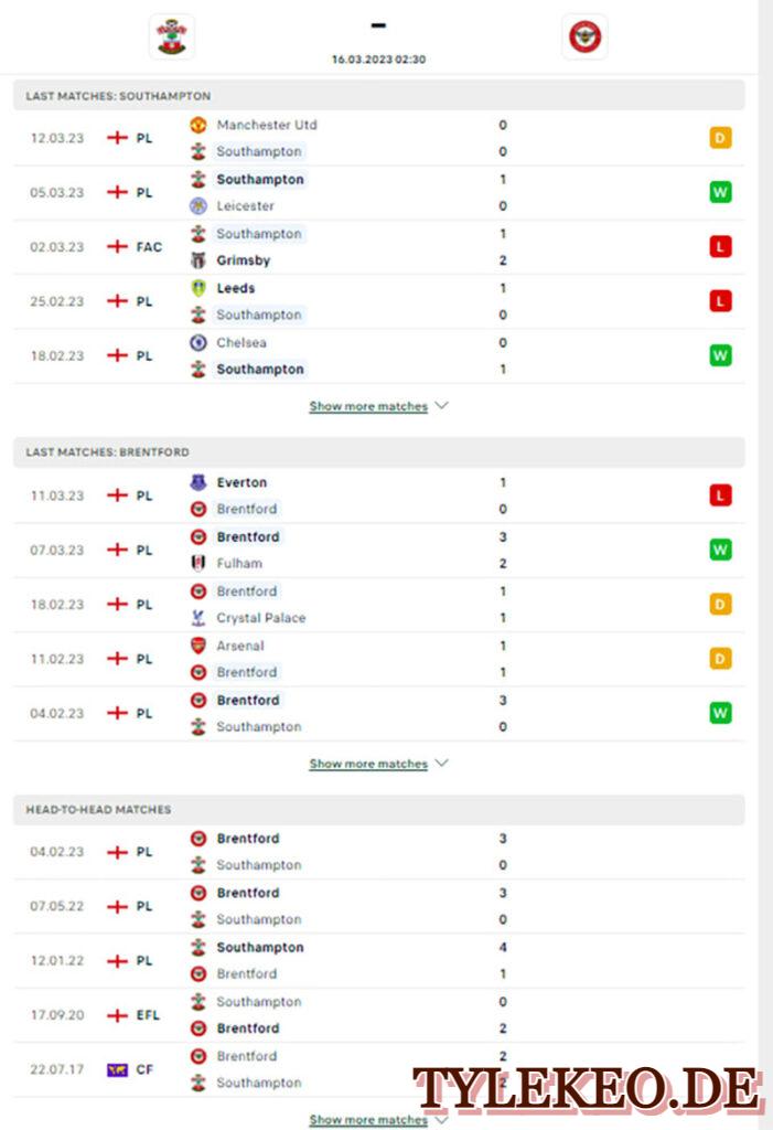 Southampton vs Brentford