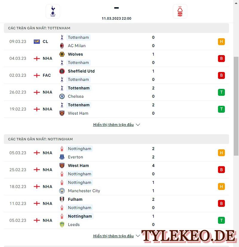 Tottenham vs Nottingham