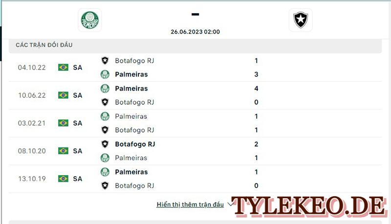 Palmeiras vs Botafogo