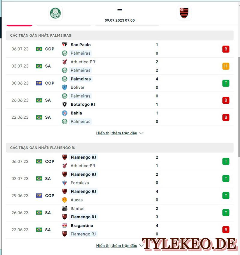 Palmeiras vs Flamengo