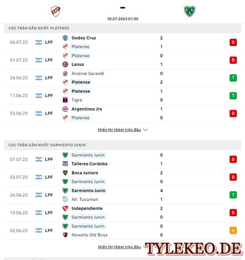 Platense vs Sarmiento