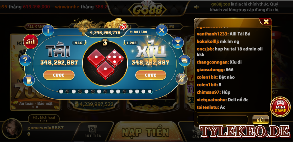 Game cá cược hot tài xỉu Go88